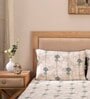 Blue Traditional 300 TC 100% Cotton Queen Sized Bed Sheets with 2 Pillow Covers