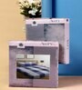 Blue Checkered 300 TC Cotton Blend Double King Sized Bedsheet With 2 Pillow Covers