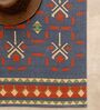 Blue Traditional Hand Woven 5 Ft X 3 Ft  Dhurrie