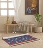Blue Traditional Hand Woven 5 Ft X 3 Ft  Dhurrie