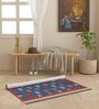 Blue Traditional Hand Woven 6 Ft X 4 Ft  Dhurrie