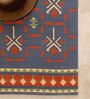 Blue Traditional Hand Woven 6 Ft X 4 Ft  Dhurrie