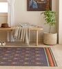 Blue Traditional Hand Woven 6 Ft X 4 Ft  Dhurrie