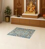 Blue Traditional Polyester 24x24 Inches Skid-Resistant Backing Prayer Mats (Pack of 1)