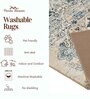 Blue Traditional Polyester 3 ft x 5 ft Machine made Carpet