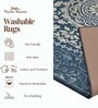 Blue Traditional Polyester 3 ft x 5 ft Machine made Carpet