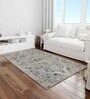Blue Traditional Polyester 3 ft x 5 ft Machine made Carpet