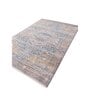 Blue Traditional Polyester 4 ft X 6 ft Machine Made Carpet