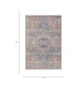 Blue Traditional Polyester 4 ft X 6 ft Machine Made Carpet