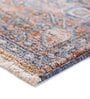 Blue Traditional Polyester 4 ft X 6 ft Machine Made Carpet