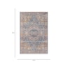Blue Traditional Polyester 4 ft X 6 ft Machine Made Carpet