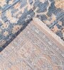 Blue Traditional Polyester 4 ft X 6 ft Machine Made Carpet