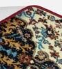 Blue Traditional Polyester 5 ft x 2 ft Machine Made Runner