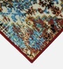Blue Traditional Polyester 5 ft x 2 ft Machine Made Runner