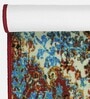 Blue Traditional Polyester 5 ft x 2 ft Machine Made Runner