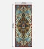 Blue Traditional Polyester 5 ft x 2 ft Machine Made Runner