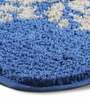 Blue & White Traditional Polyester 24x16 Inches AntiSkid Bath Mat
