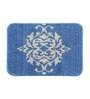 Blue & White Traditional Polyester 24x16 Inches AntiSkid Bath Mat
