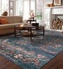 Blue Traditional Polypropylene 4 ft x 6 ft Machine Made Carpet