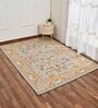 Blue Traditional Wool 6 ft x 9 ft Hand Tufted Carpet