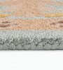 Blue Traditional Wool 6 ft x 9 ft Hand Tufted Carpet
