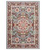 Blue Traditional Wool 6 ft x 9 ft Hand Tufted Carpet
