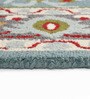 Blue Traditional Wool 6 ft x 9 ft Hand Tufted Carpet