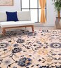 Beige Traditional Wool Blend 4' X 6' Hand Tufted Carpet
