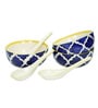 Blue Umrao Ceramic Bowl Set of 3(300ml Each)