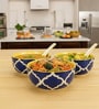 Blue Umrao Ceramic Bowl Set of 3(300ml Each)