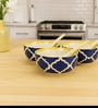 Blue Umrao Ceramic Bowl Set of 3(300ml Each)