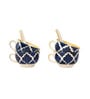 Blue Umrao Ceramic Bowl Set of 4(300Ml Each)
