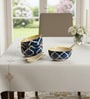 Blue Umrao Ceramic Bowl Set of 4(300ml Each)