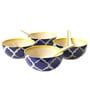 Blue Umrao Ceramic Bowl Set of 4(300ml Each)