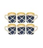 Blue Umrao Coffee Cup Set of 6(190 ML Each) Microwave Safe