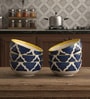 Blue Umrao Small Ceramic Bowl Set of 6(180ml Each)