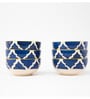 Blue Umrao Small Ceramic Bowl Set of 6(180ml Each)