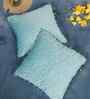 Blue Velvet Abstract 16X16 Inches Cushion Covers (Pack of 2)
