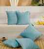 Blue Velvet Abstract 16X16 Inches Cushion Covers (Pack of 5)