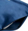 Blue Floral Velvet 16 x 16 Inches Cushion Cover (Set of 5)