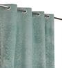 Blue Velvet Abstract 7 Foot Ring Top Door Curtains Set Of 2