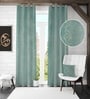 Blue Velvet Abstract 9 Foot Ring Top Door Curtain
