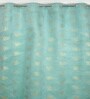 Blue Velvet Coral Branch Print  5 Foot Ring Top Window Curtains Set Of 2