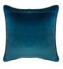 Blue Floral Poly Canvas 16 x 16 Inch Cushion Cover