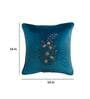 Blue Floral Poly Canvas 16 x 16 Inch Cushion Cover