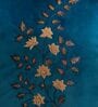 Blue Floral Poly Canvas 16 x 16 Inch Cushion Cover