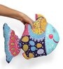 Blue Velvet Fish Shaped Cushion