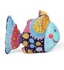 Blue Velvet Fish Shaped Cushion