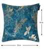 Blue Velvet Floral 16X16 Inches Cushion Covers (Pack of 2)
