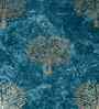 Blue Velvet Floral 16X16 Inches Cushion Covers (Pack of 2)